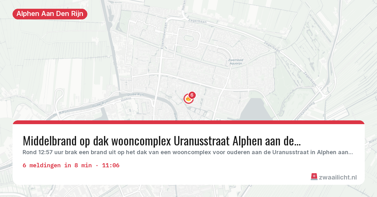 Kaart van de activiteitspiek bij Alphen Aan Den Rijn