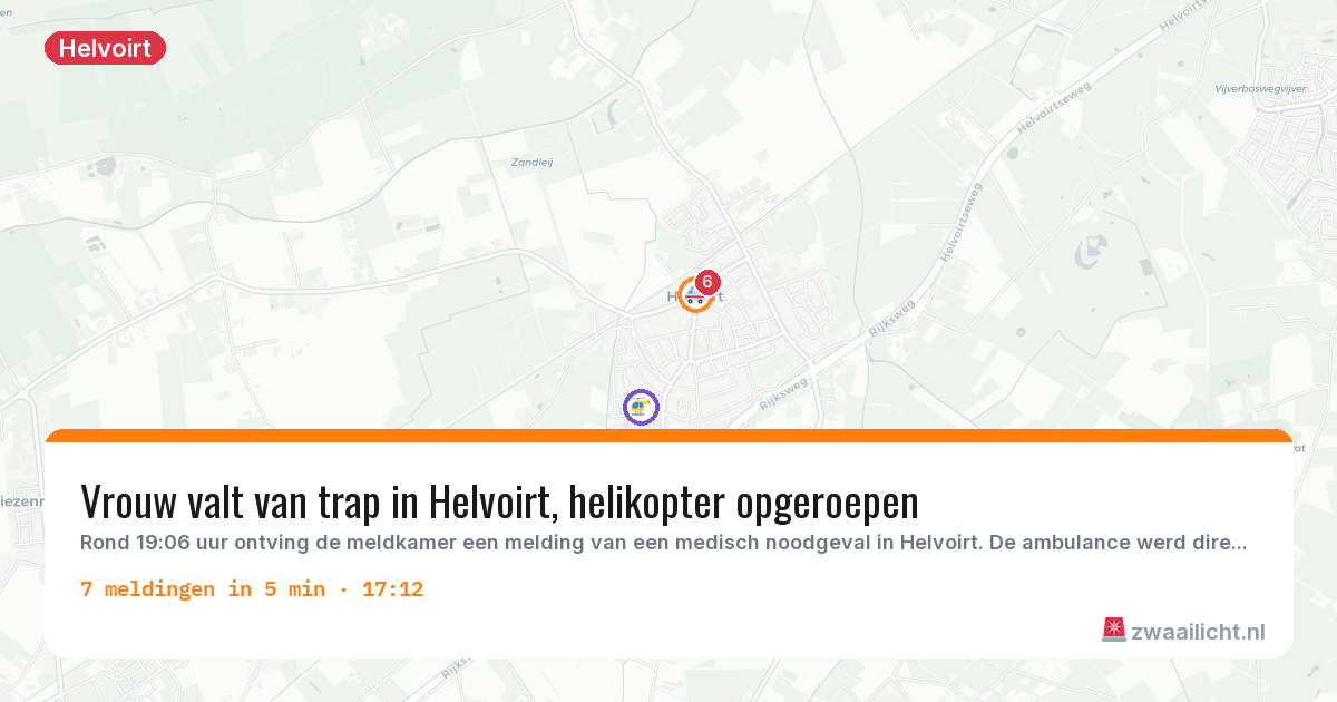 Kaart van de activiteitspiek bij Helvoirt