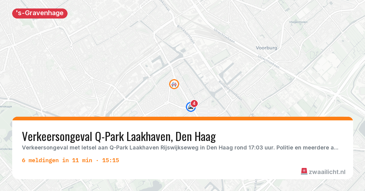 Kaart van de activiteitspiek bij 's-Gravenhage