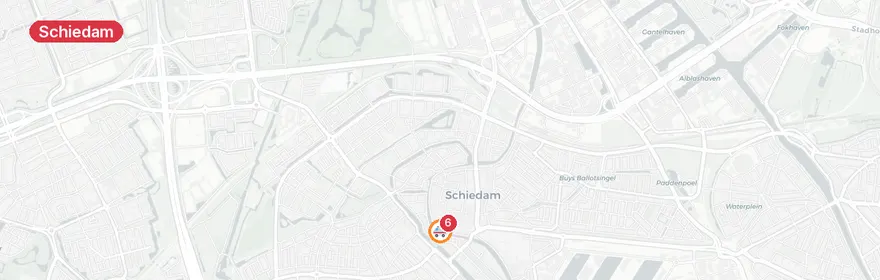 Kaart van Persoon te water Lange Haven Schiedam
