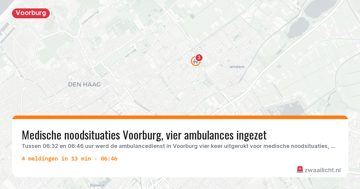 Kaart van de activiteitspiek bij Voorburg