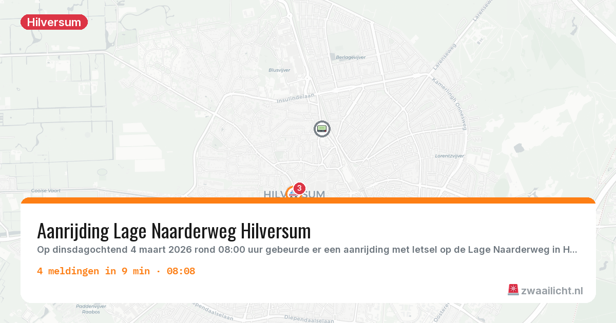 Kaart van de activiteitspiek bij Hilversum