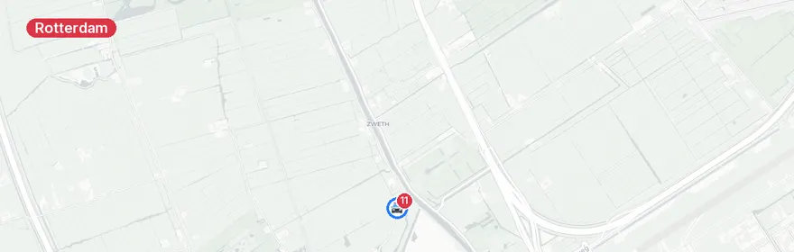 Kaart van Verkeersongeval en persoon te water Kandelaarweg Rotterdam