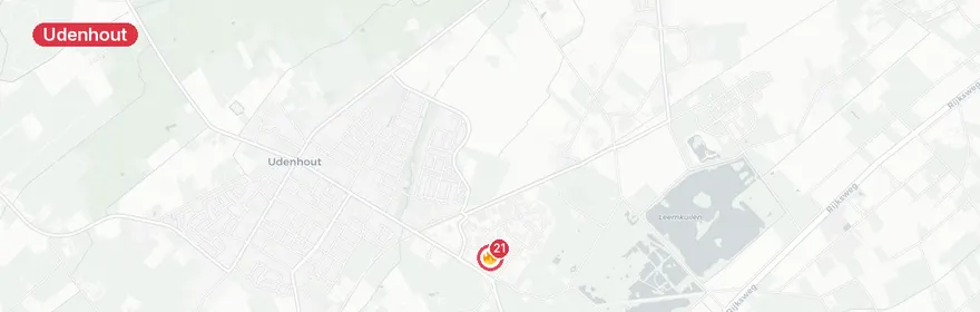 Kaart van Zeer grote brand bedrijfspand Transportweg Udenhout