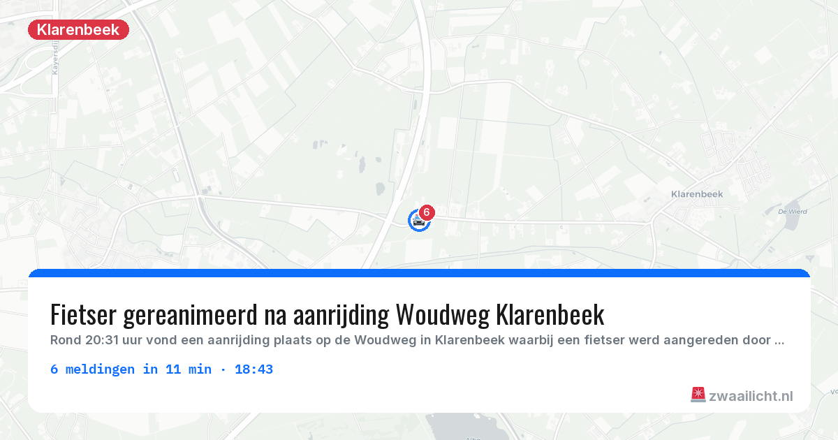 Kaart van de activiteitspiek bij Klarenbeek