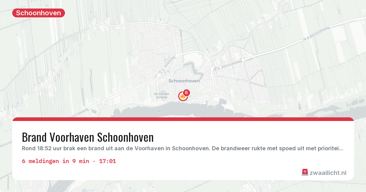Kaart van de activiteitspiek bij Schoonhoven