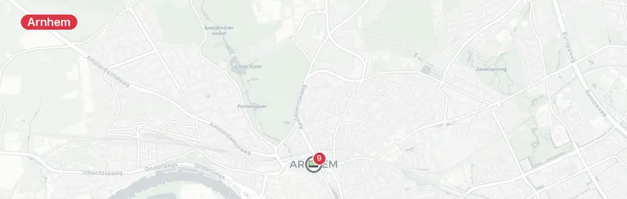 Kaart van Ernstig verkeersongeval A50 Arnhem, meerdere gewonden