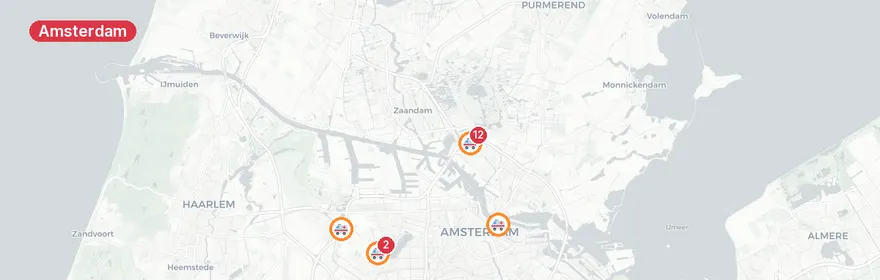 Kaart van Reanimatie Bruinvisstraat Amsterdam, traumahelikopter ing...