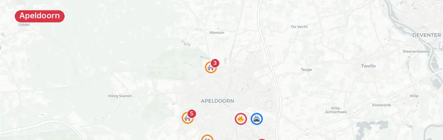 Kaart van Aanrijding Anklaarseweg Apeldoorn, traumahelikopter ter p...
