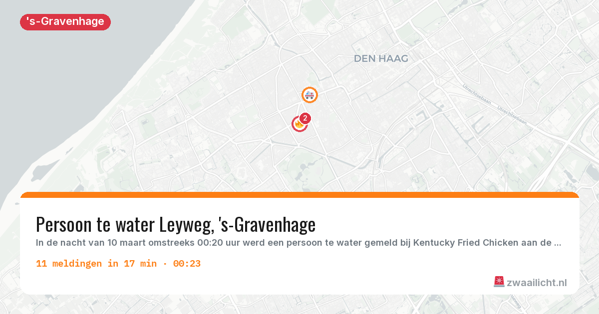 Kaart van de activiteitspiek bij 's-Gravenhage