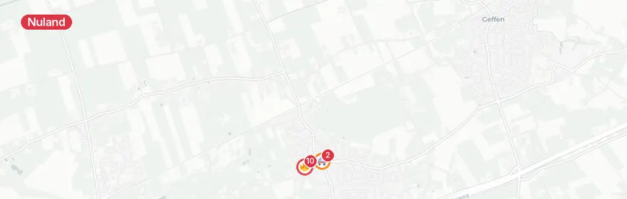 Kaart van Gasexplosie en woningbrand Nieuwstraat Nuland