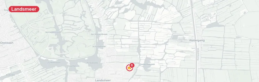 Kaart van Woningbrand na blikseminslag Patrijzenweg Landsmeer