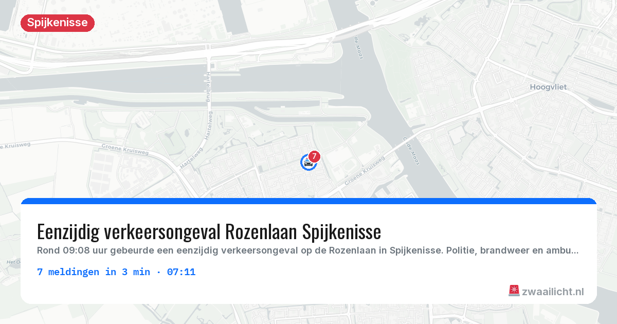 Kaart van de activiteitspiek bij Spijkenisse