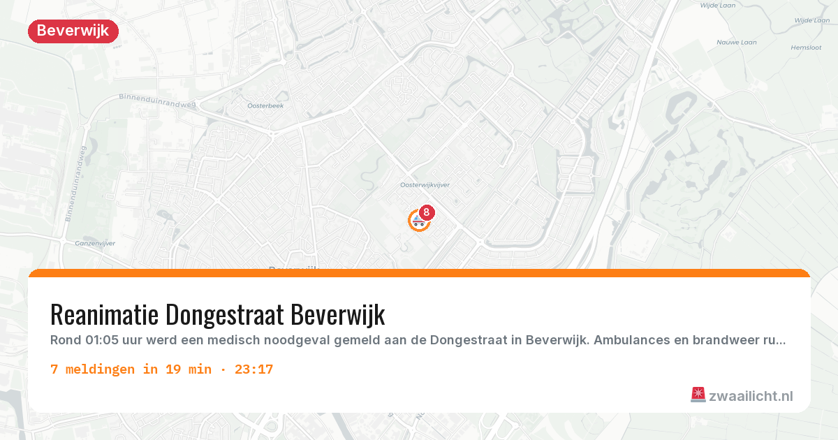 Kaart van de activiteitspiek bij Beverwijk