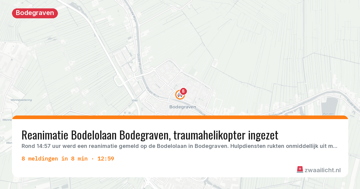 Kaart van de activiteitspiek bij Bodegraven