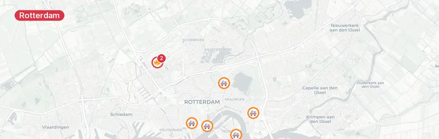 Kaart van Verkeersongeval Rotterdam Airportplein
