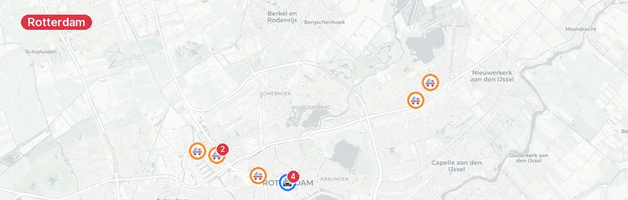 Kaart van Verkeersongeval A20 Rotterdam, plus incident Putselaan