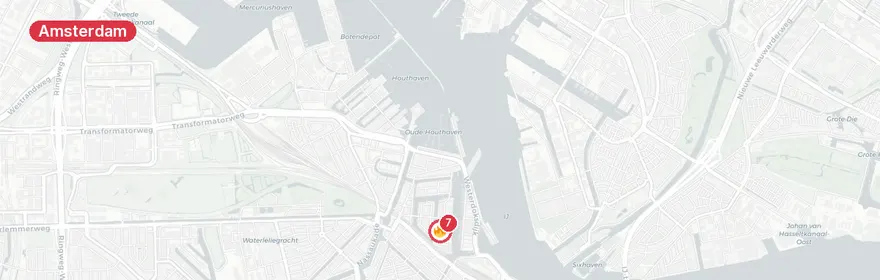 Kaart van Dakbrand Minnemoersstraat Amsterdam
