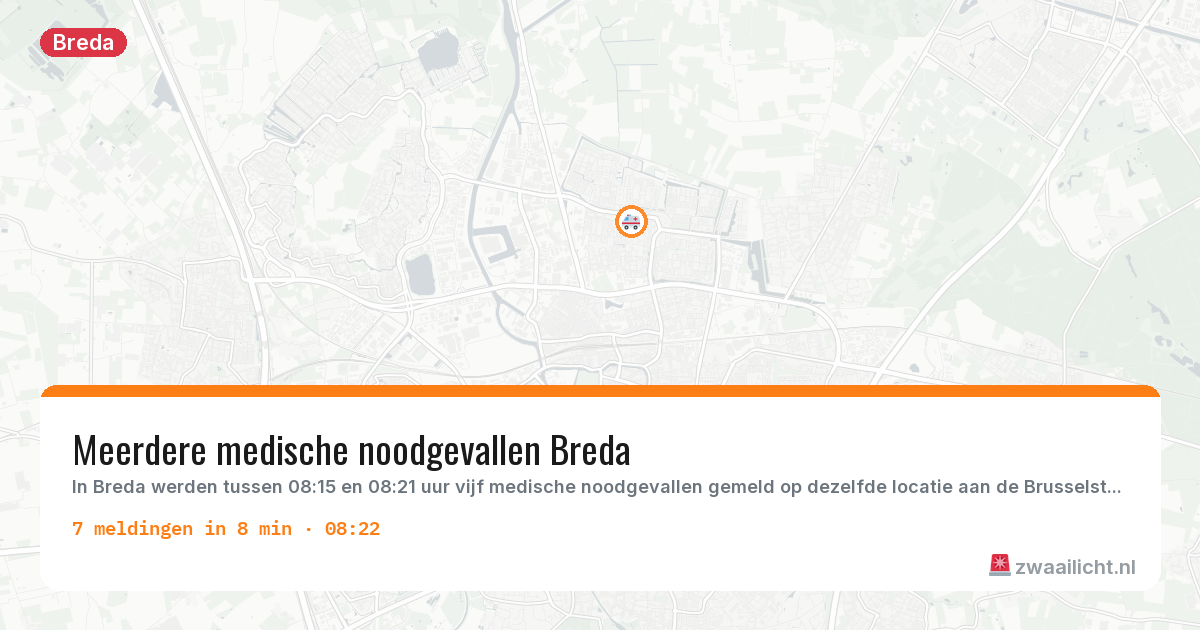 Kaart van de activiteitspiek bij Breda