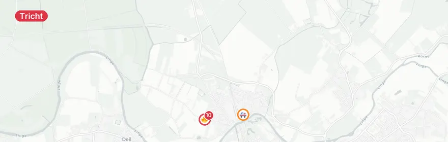 Kaart van Grote brand bijgebouw Middelweg Tricht