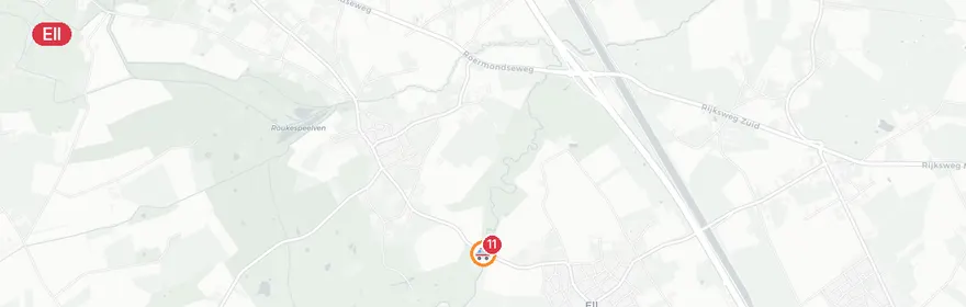Kaart van Zwaar verkeersongeval Swartbroekstraat Ell, drie gewonden