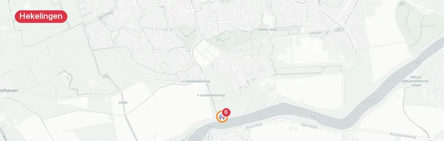 Kaart van Auto te water Schuddebeursdijk Hekelingen
