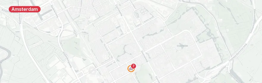 Kaart van Explosie Anton de Komplein Amsterdam, zeven gewonden