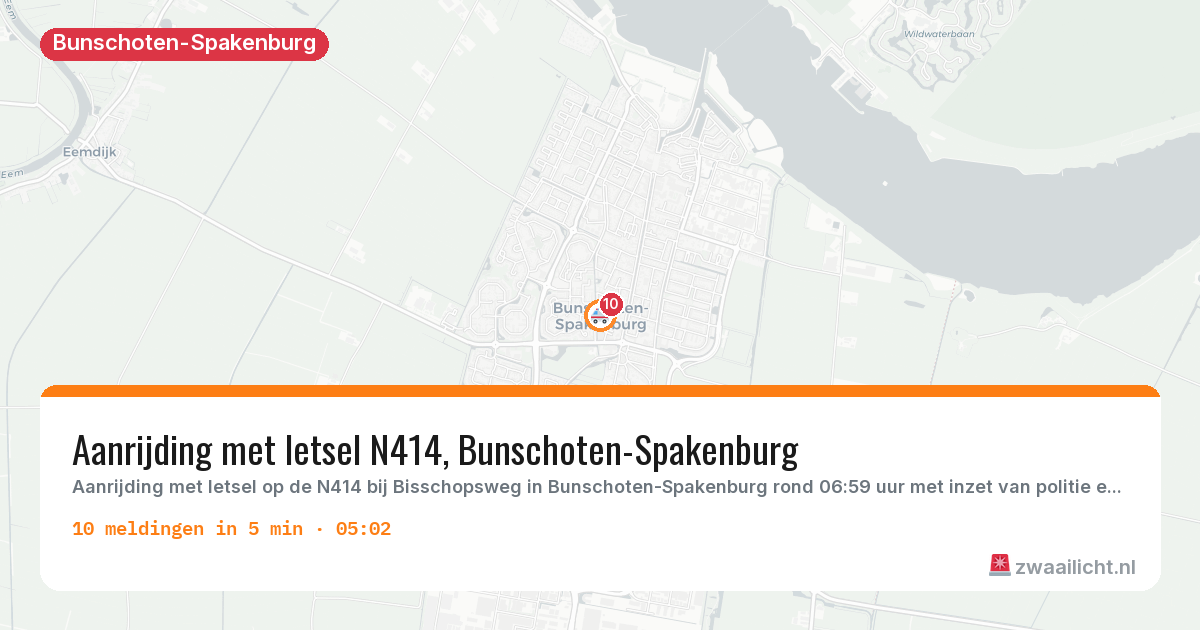 Kaart van de activiteitspiek bij Bunschoten-Spakenburg