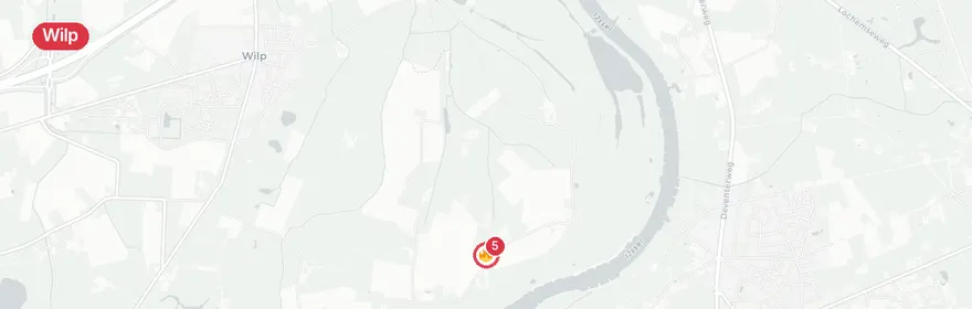 Kaart van Middelbrand agrarisch gebouw Weerdseweg Wilp