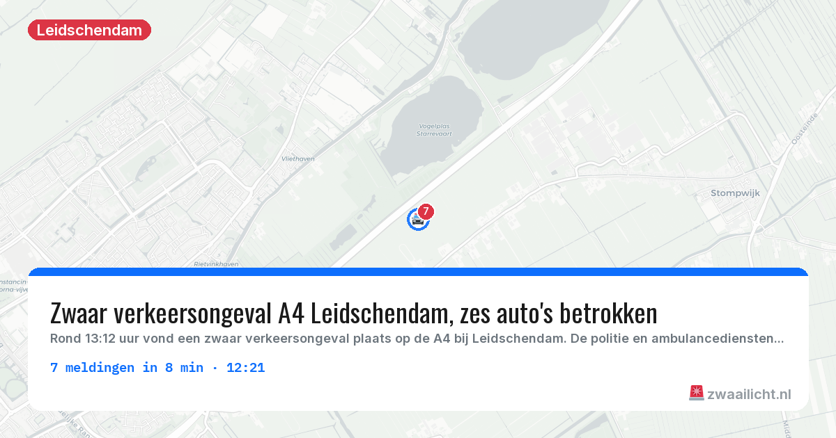 Kaart van de activiteitspiek bij Leidschendam