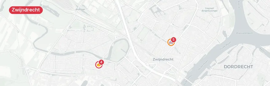 Kaart van Brand in gebouw Meerkoetstraat Zwijndrecht