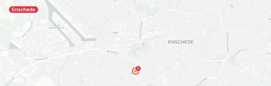 Kaart van Auto knalt tegen boom op Pathmossingel Enschede
