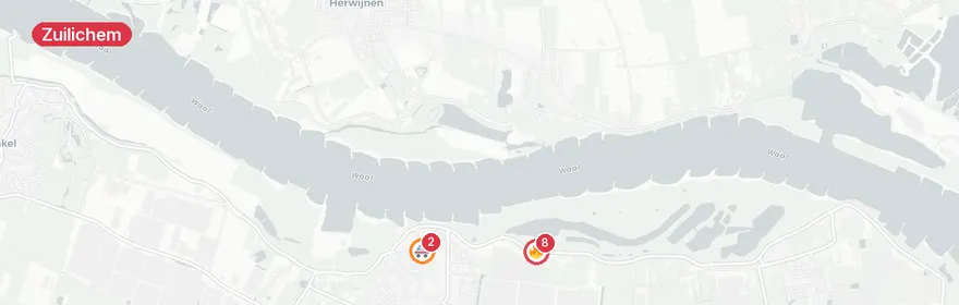 Kaart van Zeer grote brand verwoest woning met rietendak Waaldijk Z...