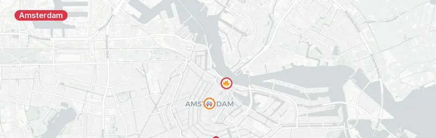 Kaart van Medische noodsituatie Noorderstraat Amsterdam