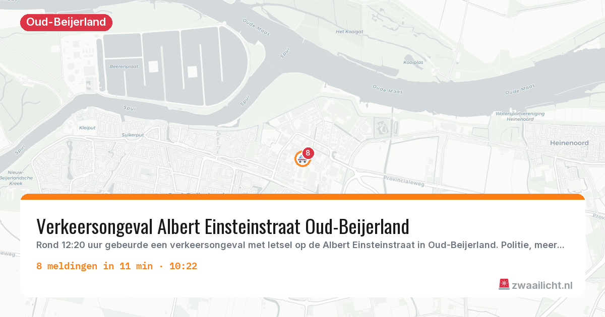 Kaart van de activiteitspiek bij Oud-Beijerland