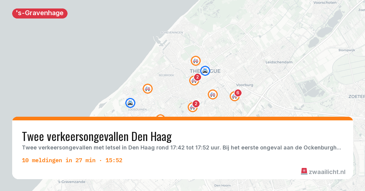 Kaart van de activiteitspiek bij 's-Gravenhage