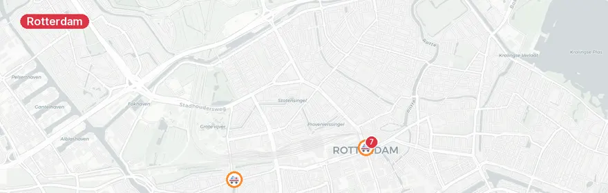 Kaart van Persoon te water Scheur Rotterdam