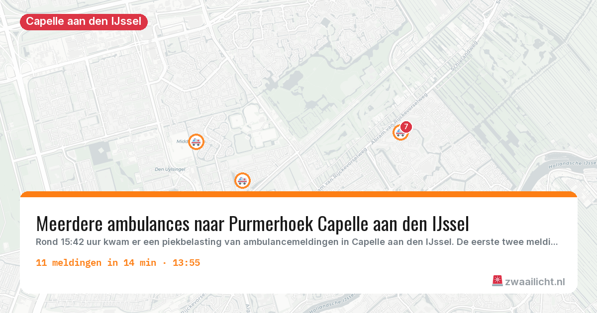 Kaart van de activiteitspiek bij Capelle aan den IJssel