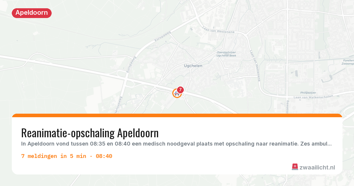 Kaart van de activiteitspiek bij Apeldoorn