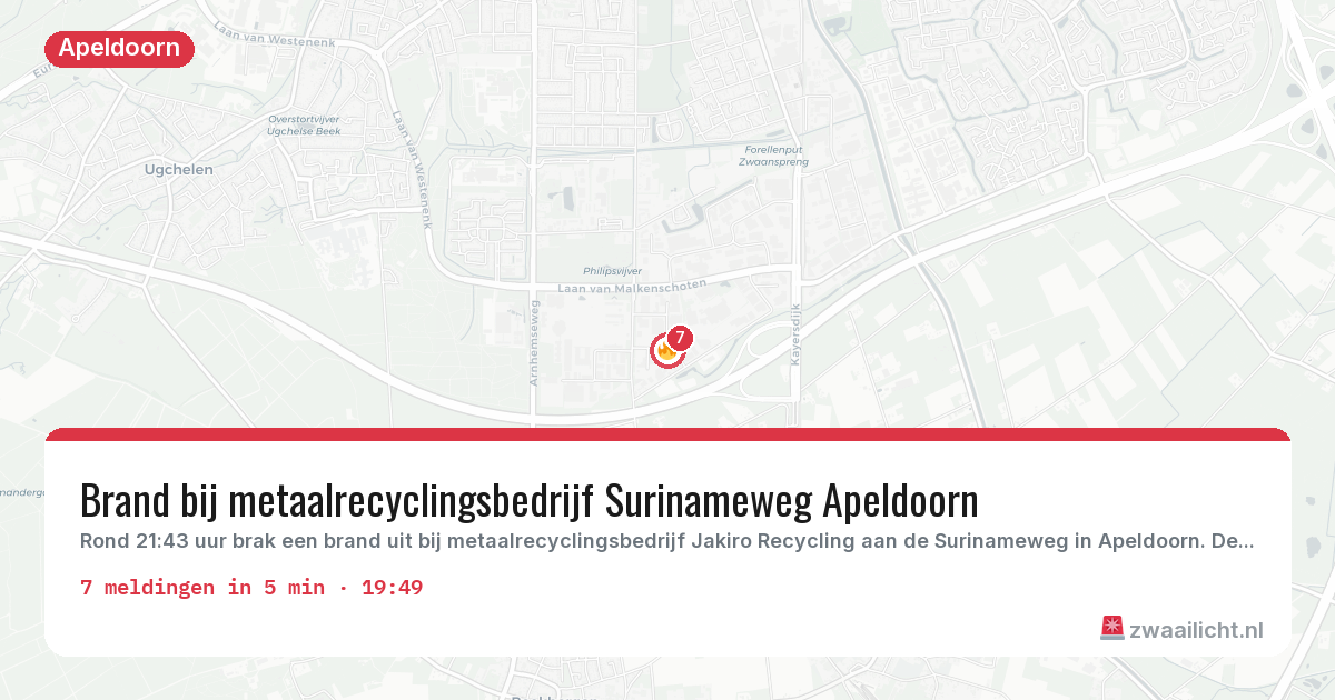 Kaart van de activiteitspiek bij Apeldoorn