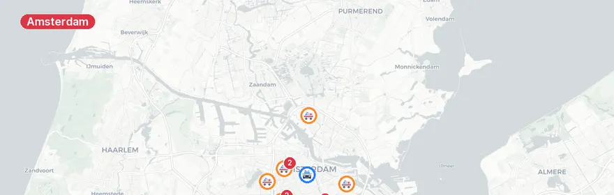 Kaart van Steekpartij Amsterdam, meerdere gewonden