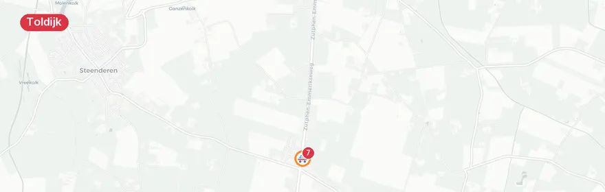 Kaart van Reanimatie Toldijk, meerdere ambulances