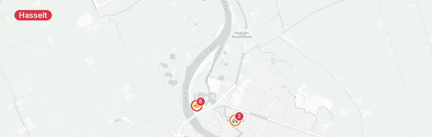 Kaart van Grote woningbrand Van Nahuysweg Hasselt
