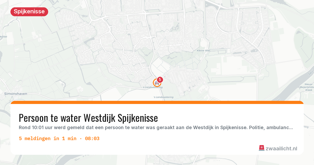 Kaart van de activiteitspiek bij Spijkenisse