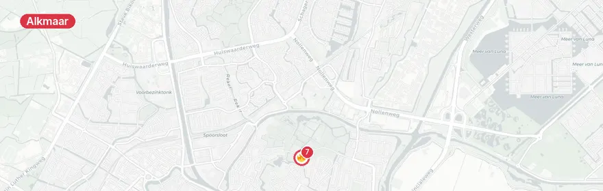 Kaart van Woningbrand Fnidsen, Alkmaar