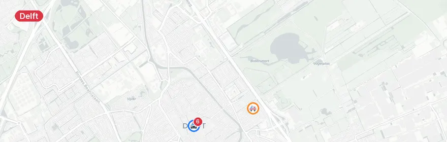 Kaart van Verkeersongeval met gewonden N470 Kruithuisweg Delft