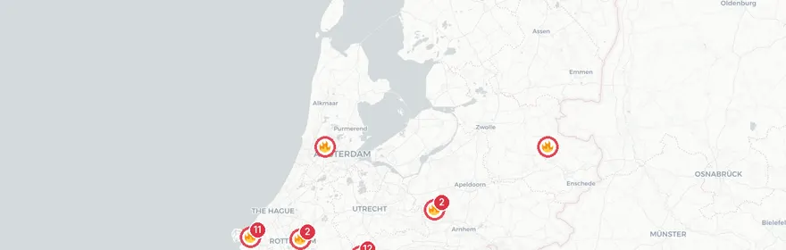 Kaart van Zeer grote brand Haarweg Vuren