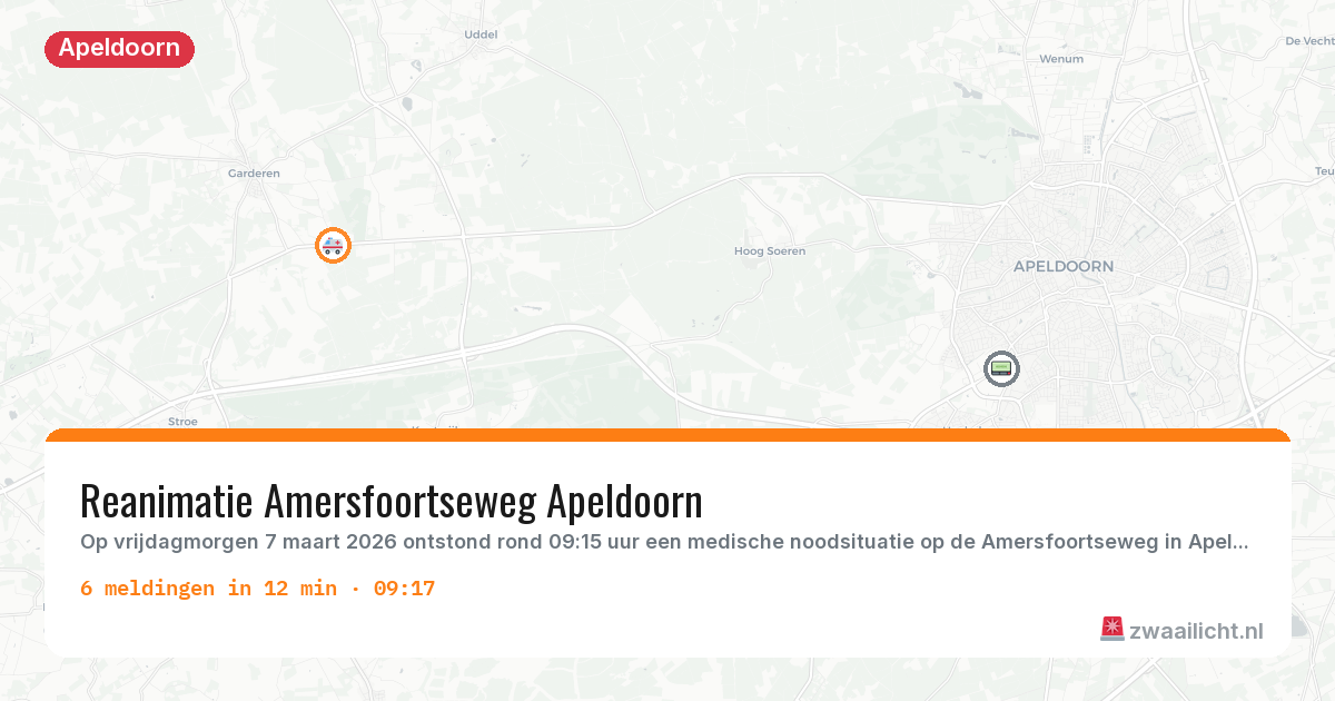 Kaart van de activiteitspiek bij Apeldoorn
