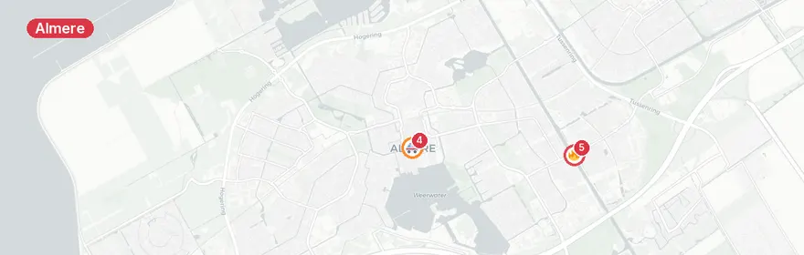 Kaart van Brand schuur Cezannestraat Almere