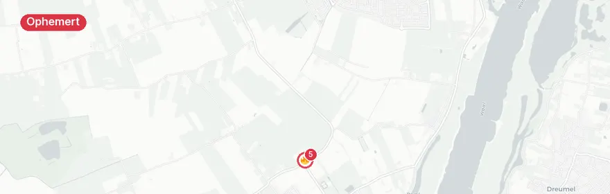 Kaart van Brand in berm Pippertsestraat Ophemert